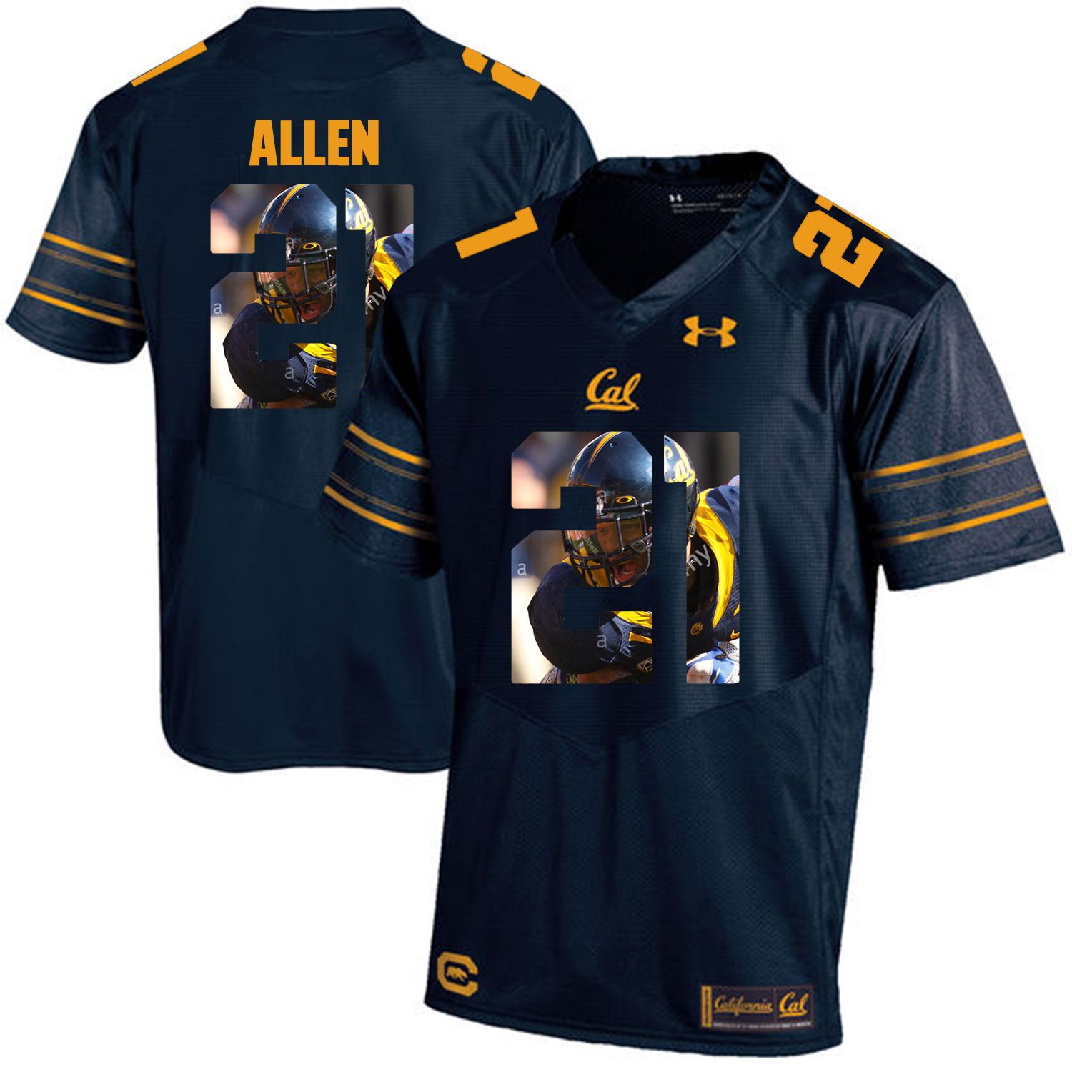 Men California Golden Bears #21 Keenan Allen Dark blue Customized NCAA Jerseys->customized ncaa jersey->Custom Jersey